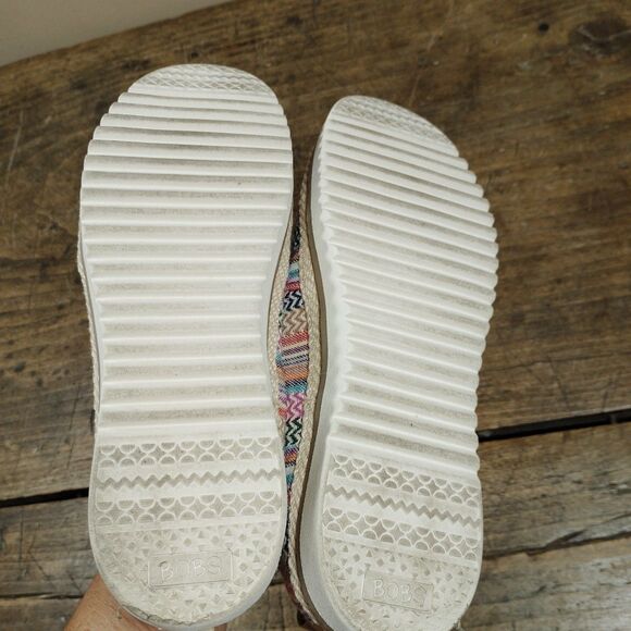 Skechers Sz 7.5 Loafers Shoes BOBS Flexpadrille Stripes Slip On VGC - Picture 7 of 9